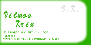 vilmos krix business card